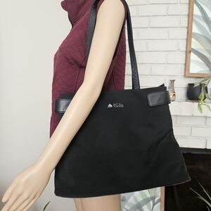 Tula black nylon leather tote bag